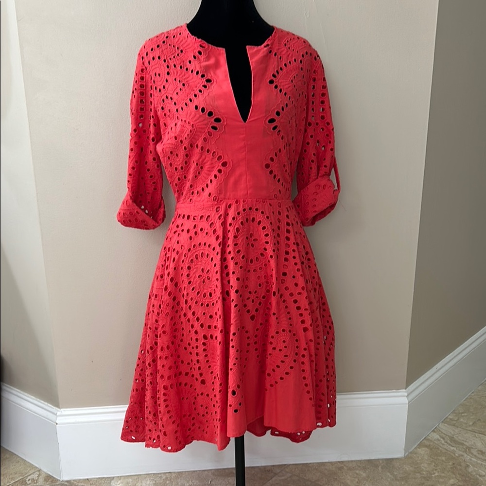 Red Eyelet Dress